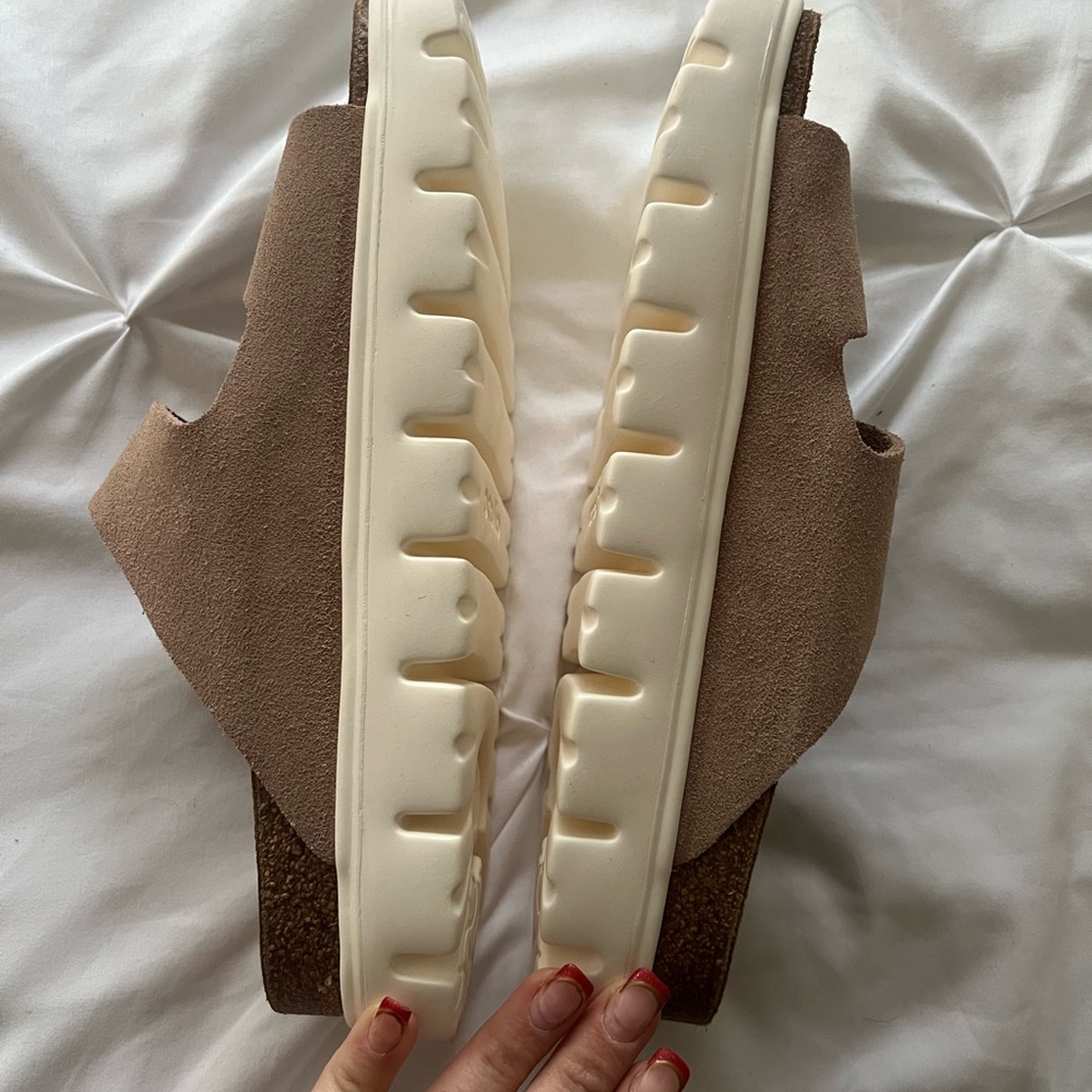 Warm Sand Birkenstock Papilla Platform Sandals - Picture 3 of 5